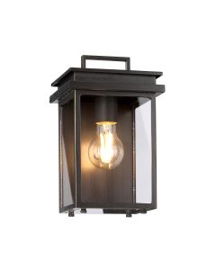 1 Light Small Wall Lantern - Dark Brown
