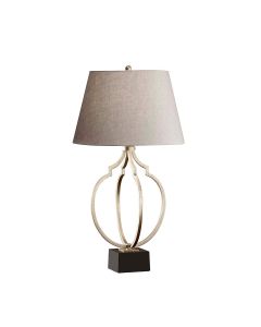 1 Light Table Lamp - Silver Leaf And Black