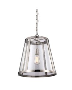 1 Light Medium Pendant - Polished Nickel