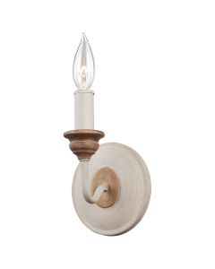 1 Light Wall Light - Cream Patina / Limed Wood