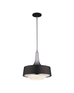 4 Light Pendant - Brushed Steel / Black