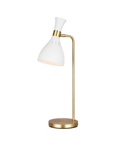 1 Light Table Lamp - Matte White / Burnished Brass