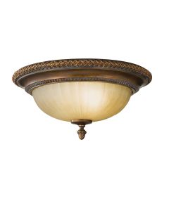2 Light Flush - Old Painted Bronze / Silver Bronze Patina