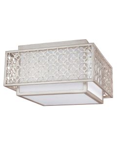 2 Light Flush - Silver Patina