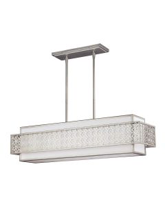 5 Light Island Chandelier - Silver Patina