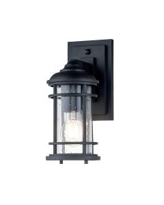 1 Light Small Wall Lantern - Black