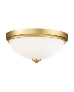 2 Light Flush - Brushed Brass