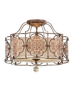 3 Light Semi-Flush - Bronze / Gold Patina