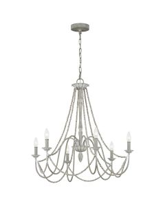 6 Light Chandelier - Washed Grey