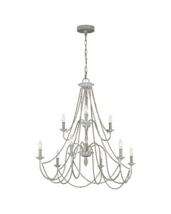 9 Light Chandelier - Washed Grey