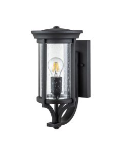 1 Light Small Wall Lantern - Black