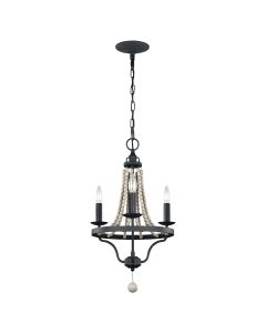 3 Light Chandelier - Putty Patina / Dark Weathered Zinc