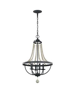 4 Light Chandelier - Putty Patina / Dark Weathered Zinc
