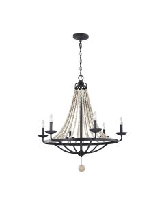 6 Light Chandelier - Putty Patina / Dark Weathered Zinc