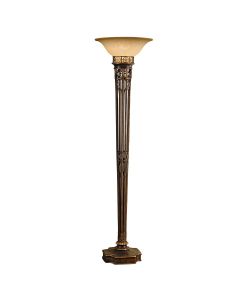 1 Light Torchiere - Old Painted Bronze With Gold Highlights