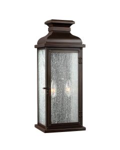 2 Light Medium Wall Lantern - Dark Brown
