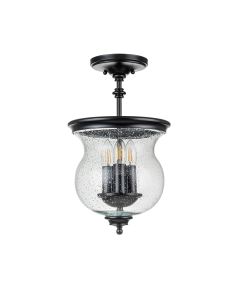 3 Light Semi-Flush - Black