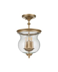 3 Light Semi-Flush - Painted Natural Brass