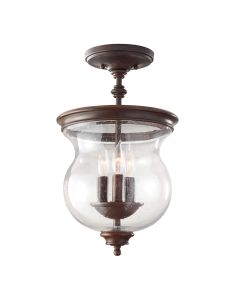3 Light Semi-Flush - Brushed Bronze