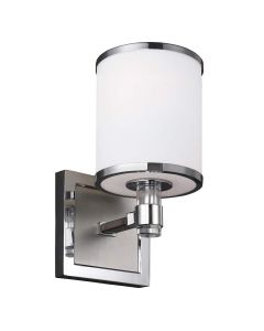 1 Light Wall Light - Satin Nickel With Chrome