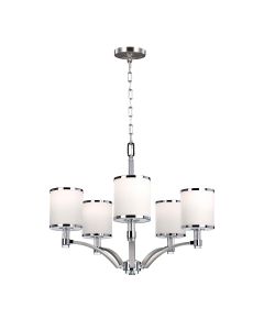 5 Light Chandelier - Satin Nickel With Chrome