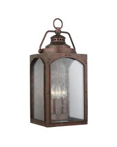 3 Light Large Wall Lantern - Aged Copper