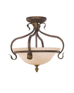 3 Light Semi-Flush - Crackled Bronze