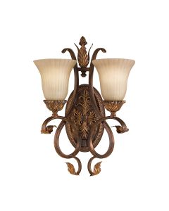 2 Light Wall Light - Crackled Bronze