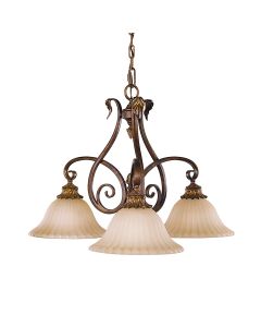 3 Light Chandelier - Crackled Bronze