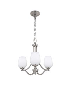 3 Light Chandelier - Satin Nickel