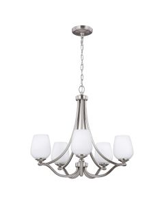 5 Light Chandelier - Satin Nickel