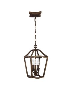 3 Light Pendant - Painted Aged Brass