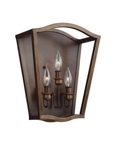 3 Light Wall Light - Painted Aged Brass