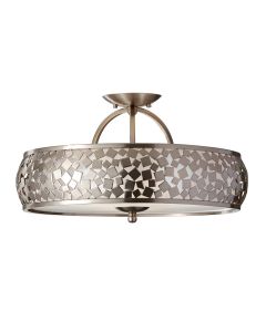 3 Light Semi-Flush - Brushed Steel