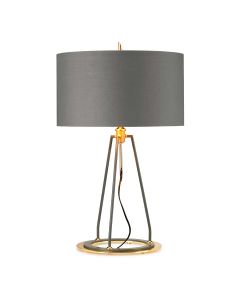 1 Light Table Lamp - Dark Grey And Polished Gold