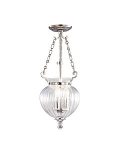 3 Light Small Pendant - Polished Nickel