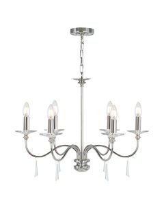 6 Light Chandelier - Polished Nickel