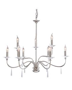9 Light Chandelier - Polished Nickel