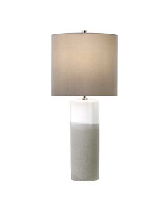 1 Light Table Lamp - White Gloss And Matt Grey, Dark Grey Shade