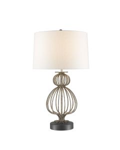 1 Light Table Lamp - Distressed Silver And Gunmetal