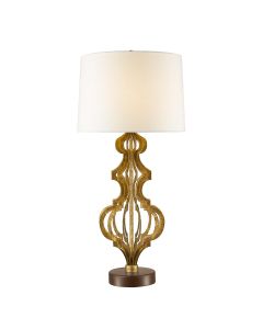 1 Light Table Lamp - Distressed Gold And Dark Brown