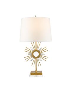 1 Light Table Lamp - Distressed Gold, Cream Shade