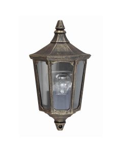1 Light Half Lantern - Black / Gold