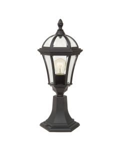 1 Light Pedestal Lantern - Black