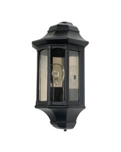 1 Light Half Lantern - Black