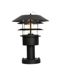 1 Light Pedestal Lantern - Black