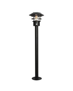 1 Light Bollard Lantern With Pir - Black