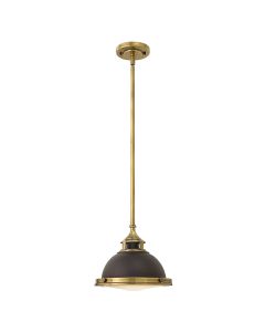 1 Light Mini Pendant - Dark Brown / Aged Brass