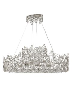 Linear Chandelier - Silver Leaf