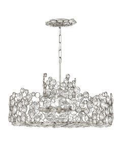 6 Light Chandelier - Silver Leaf